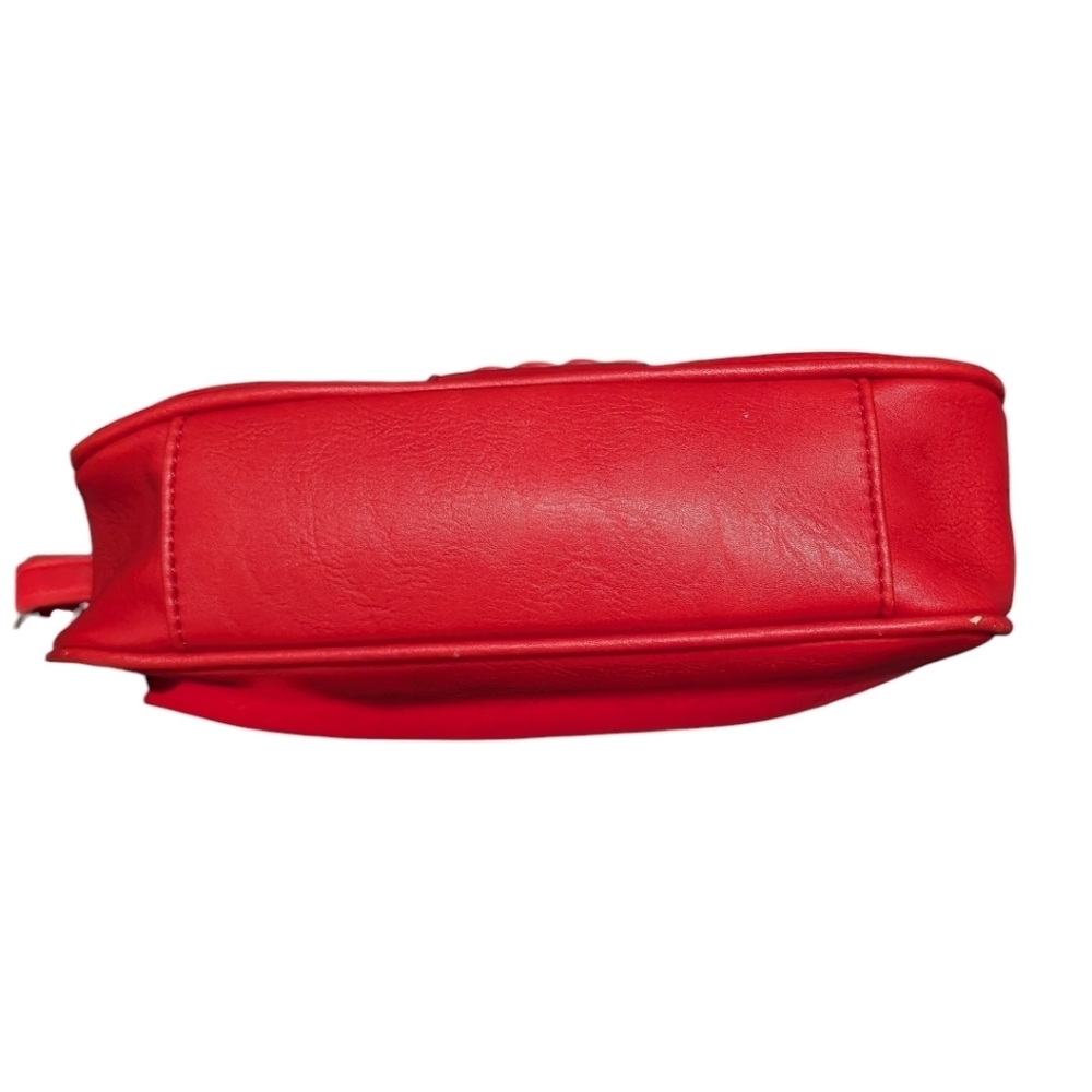 Faux Leather Red Crossbody Shoulder Bag - Picture 6 of 13